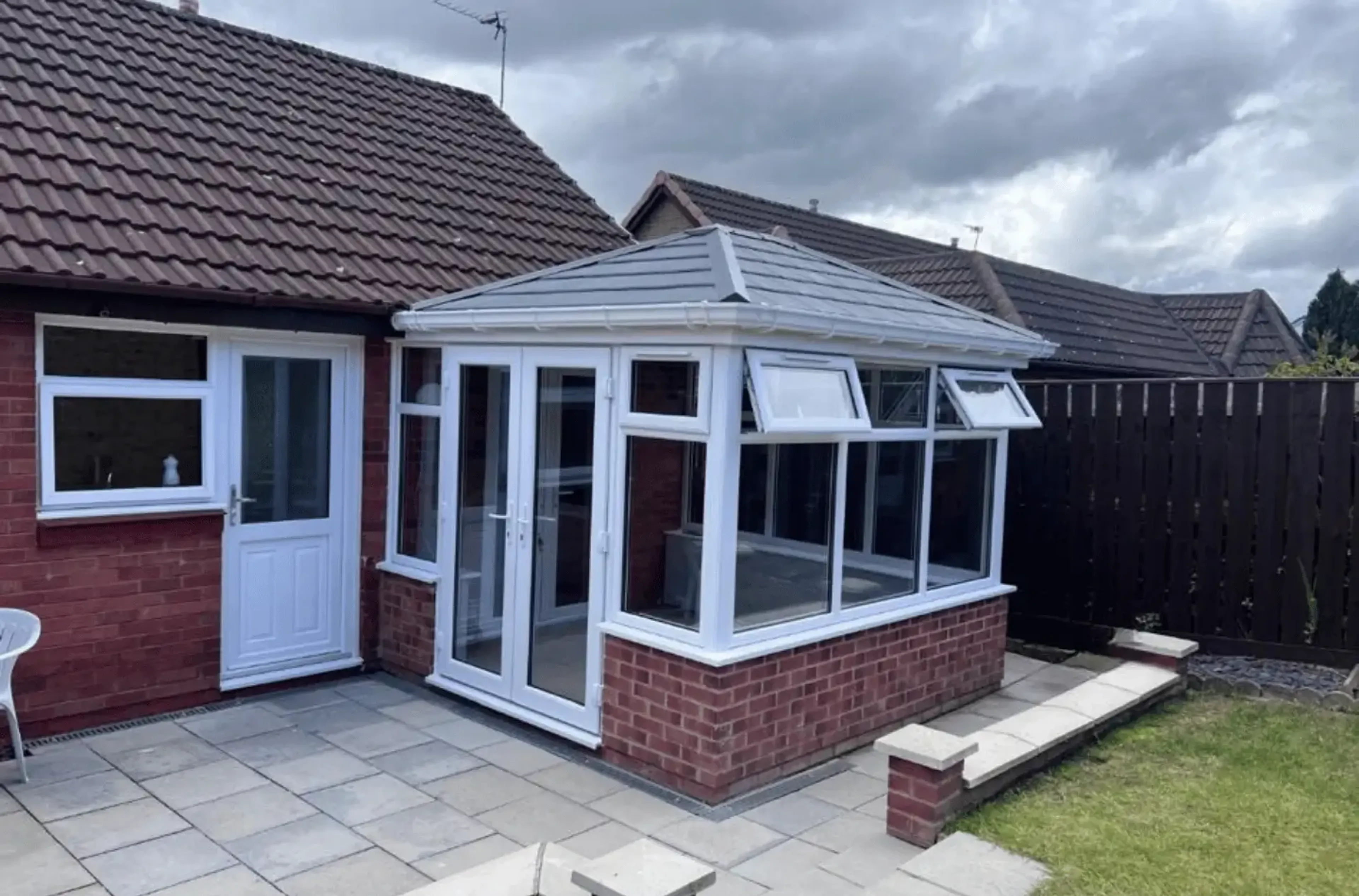 White tiled conservatory