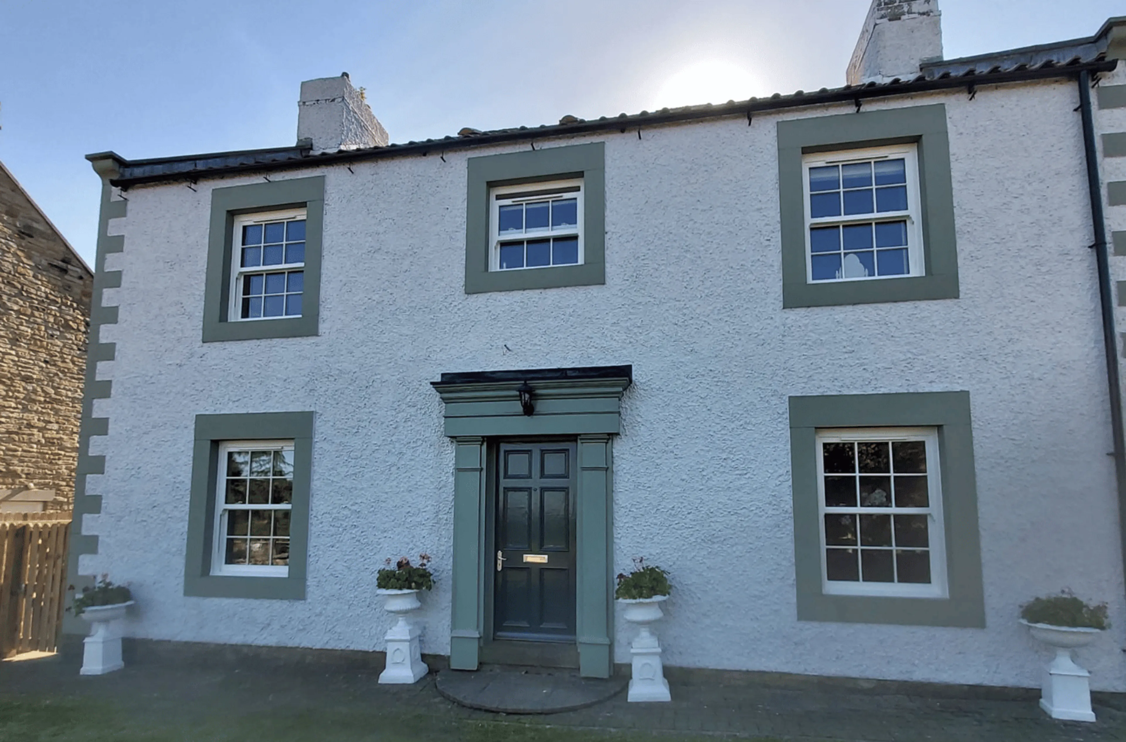White Sliding Sash Window Installation on a traditional property