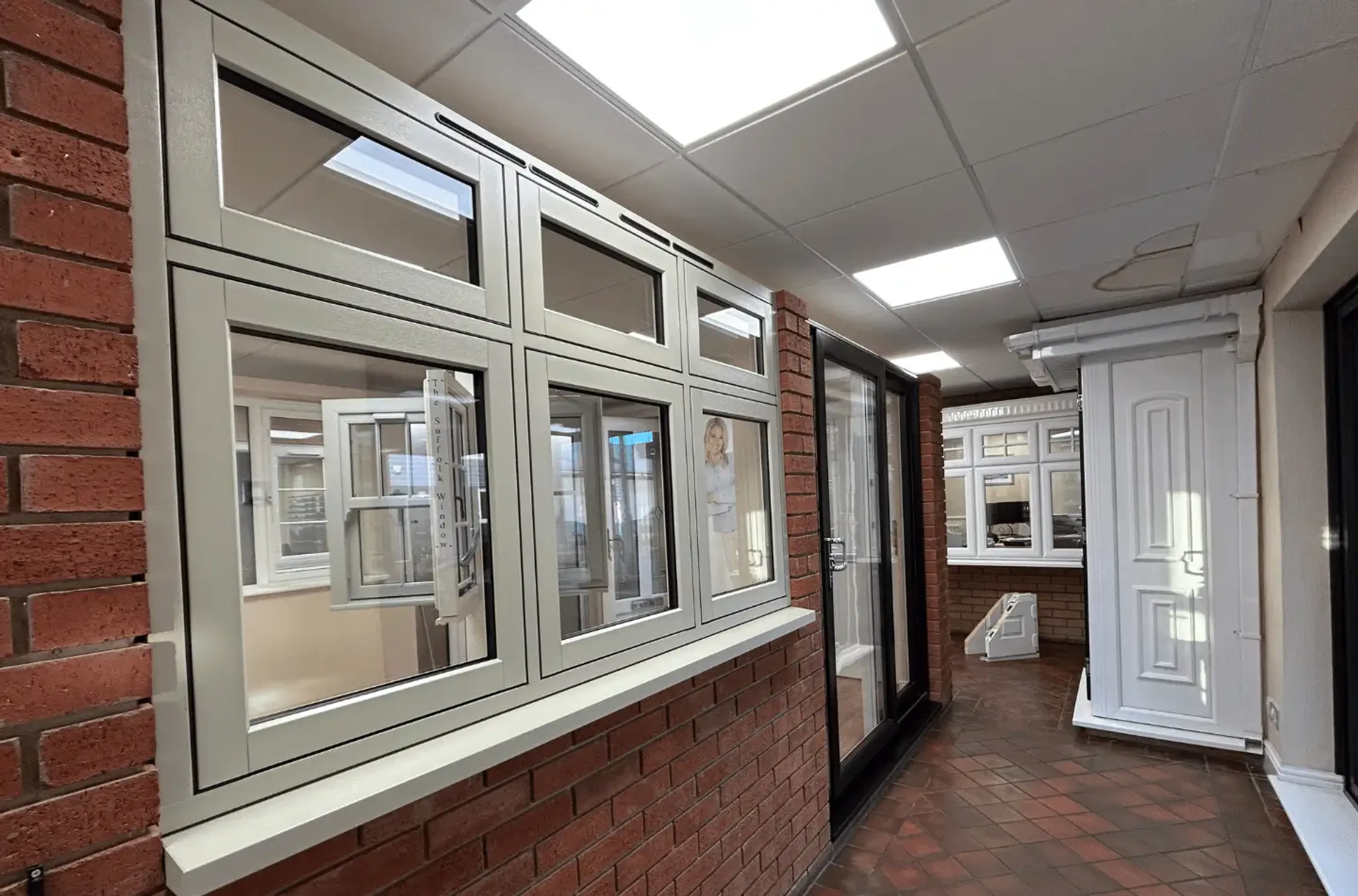 Showroom display of Flush Windows and Sliding Patio Doors